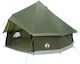 vidaXL Σκηνή Camping Teepee Πράσινη 300x300x200εκ.