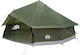 vidaXL Σκηνή Camping Teepee Πράσινη 600x600x350εκ.