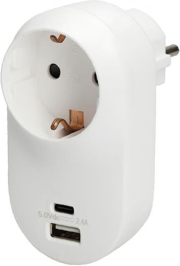 GSC Einzelne Steckdose mit USB-A und USB-C