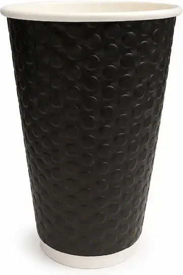 Ecocraft Ποτήρι μιας Χρήσης Χάρτινo Μαύρο 480ml 25τμχ