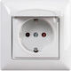 Gunsan Single Power Socket with Lid and Switch White