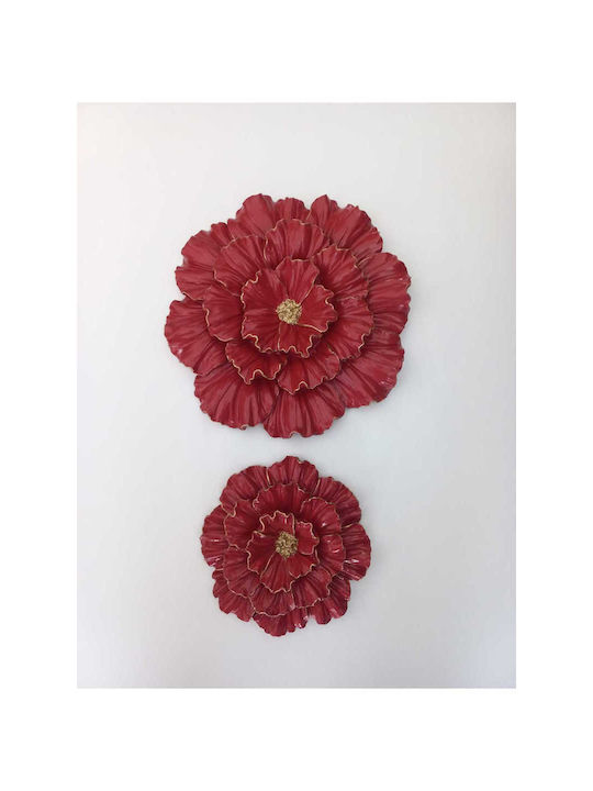 SteweHome Wall Decor Burgundy 25x25cm 2pcs