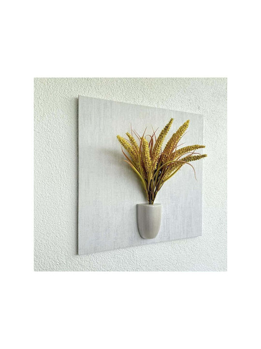 Stewehome Embossed Painting 3D Yellow Flowers Wooden Base Yellow 49x49 Cm