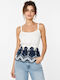Damen Bluse Ärmellos Weiße