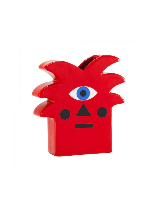 Qeeboo Dekorative Keramik Vasen Rot 15.5x8xH38.5cm