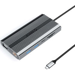 Orico XDR 12-in-1 USB-C Dockingstation mit HDMI 4K PowerDelivery Ethernet