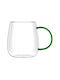 Vialli Design Set of Glasses Made of Glass in Green Colour 400ml 2 Pieces