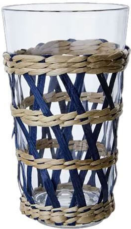 Jill Seagrass Blue Basket Beige Glass Glass