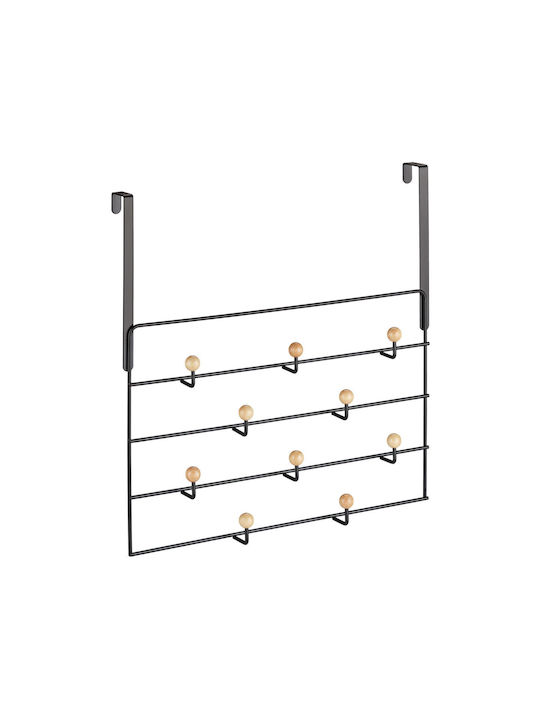 Relaxdays Agățătoare pentru Uși cu 10 Cârlige Metalică 47.5x9cm