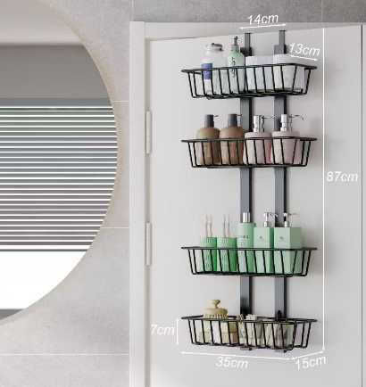 Metallic Black Bathroom Shelf