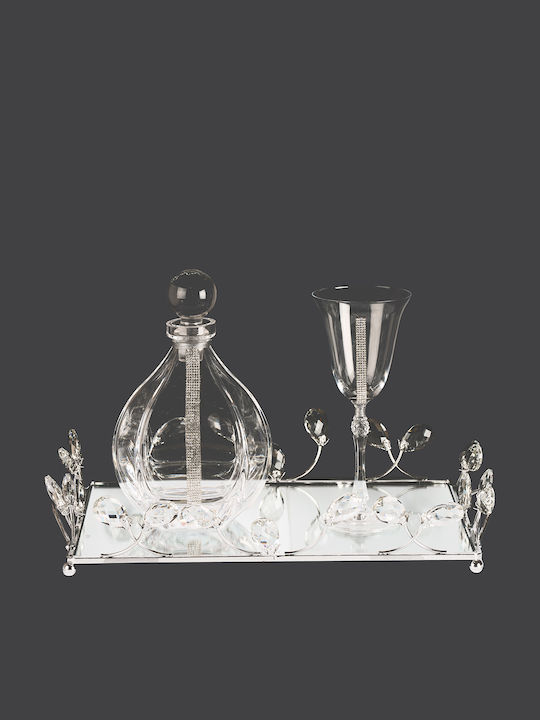 Best Man Set Crystal Glass Metallic with Mirror 3 Pieces