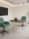 Swivel Visitor Chair with Arms in Green Colour 54x55x90cm 2 Pieces