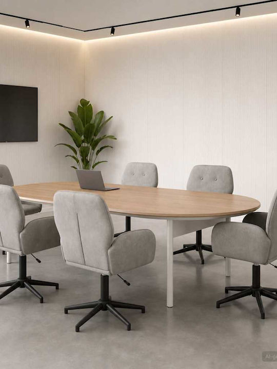 Drehbarer Besucherstuhl mit Armlehnen in Grau Farbe 54x55x90cm 6Stücke