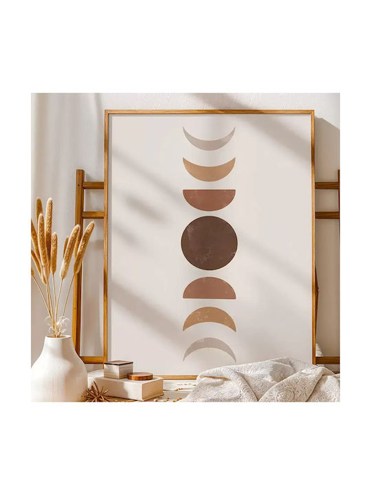 Poster Moon Geometry Pst178 40cm X 50cm Black Wooden Frame