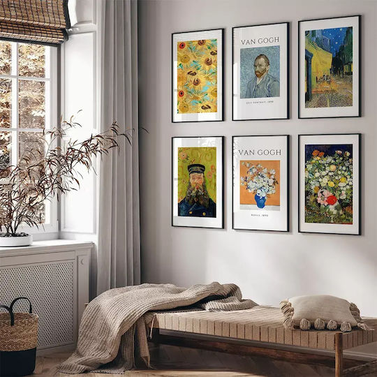 Poster Van Gogh Postman Art114 40cm X 50cm White Wooden Frame