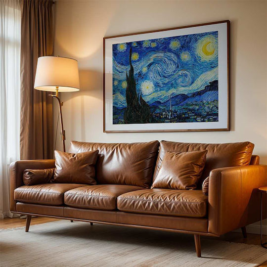Poster Van Gogh Starry Night Art105 40cm X 50cm White Wooden Frame
