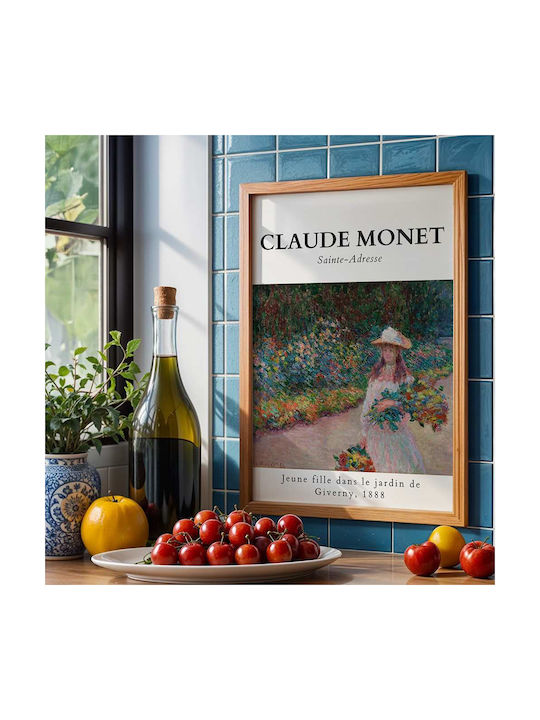 Poster Claude Monet Jeune Fille Dans Le Jardin De Giverny Art101 40cm X 50cm Κορνίζα Φυσικό Ξύλου Μπεζ 56051pd156700f55316