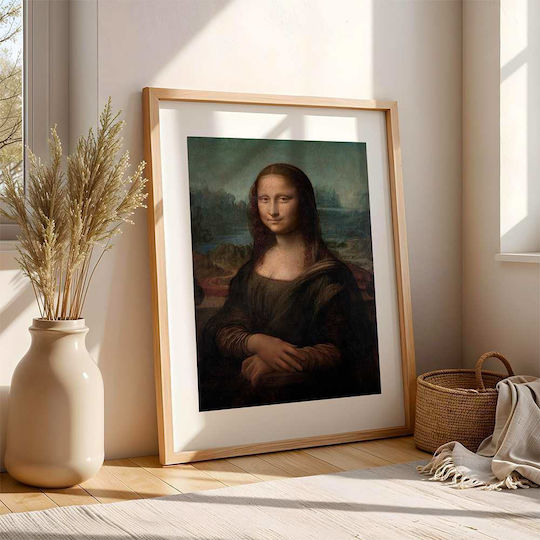 Плакат Леонардо Да Винчи Мона Лиза Art159 40см X 50см Бяла Дървена Рамка 56109pd156651f55310