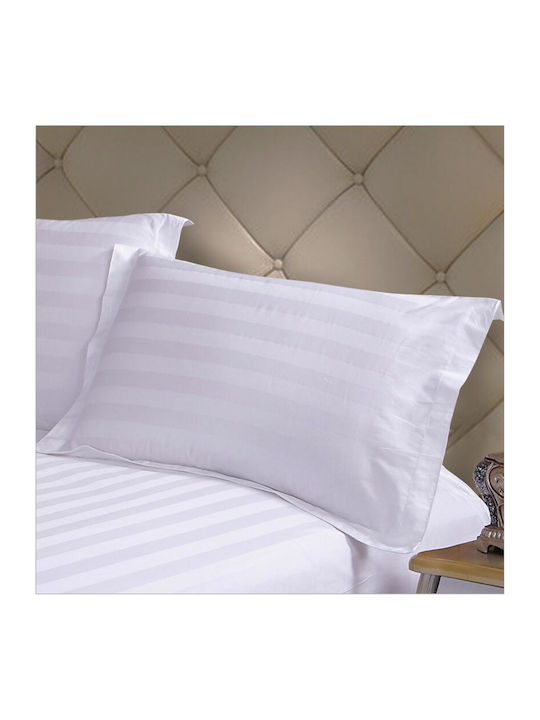 Pucioasa Set Huse Pentru Pilote (2 Buc) 140x200cm Simplă Cu Față De Pernă Și 1 Cearșaf Alb