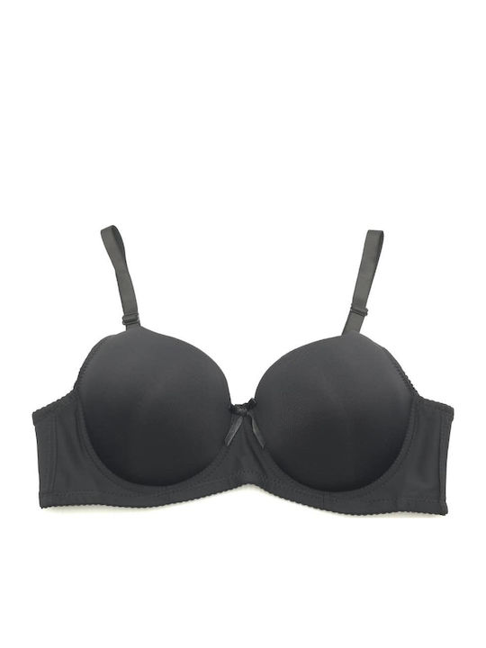 Lunna Black Push Up Bra with Underwire