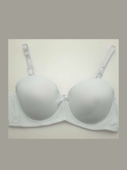 Lunna White Push Up Bra with Underwire