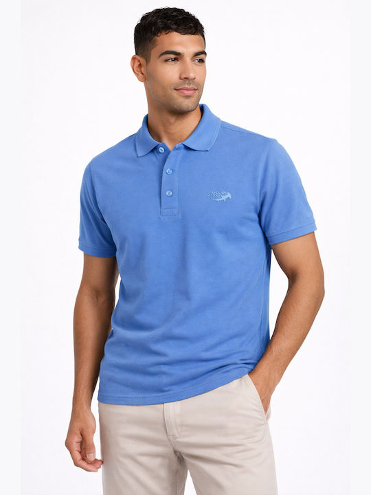 Polo Herrenbluse Kurzarm Hellblaue