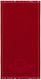 Sun of a Beach Red Beach Towel with Fringes