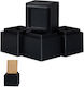Relaxdays Picior de Mobilier din Lemn 4 Buc 10x11.5x11.5cm Negru