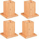 Relaxdays Picior de Mobilier din Lemn 4 Buc 15.5x14.5x14.5cm Bej