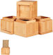Relaxdays Picior de Mobilier din Lemn 4 Buc 10x11.5x11.5cm Bej