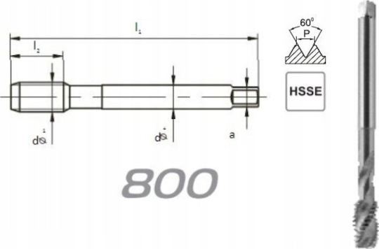Fanar Gwintownik M24x1.5 Din-374c R40 6h Hsse 800