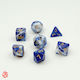 Set of Two-Tone Dark Blue White Dice Pouch Set of Acrylic Dice RPG Dungeons & Dragons Pathfinder Wargames