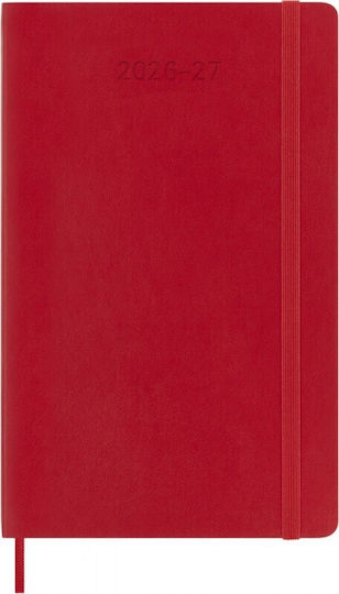 Moleskine Classic Weekly Planner 2026/2027 Weekly 18 Months Large 13x21 Soft Cover Scarlet Red 8056999279837