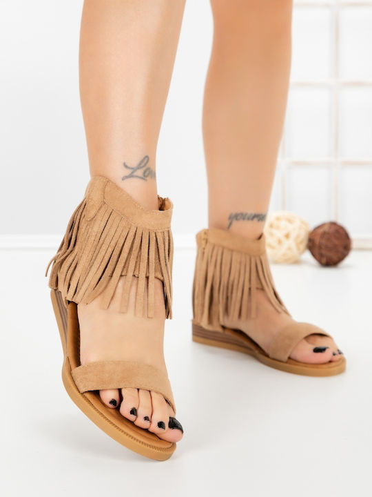 Kalapod Flache Sandalen Für Damen Khaki