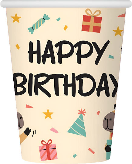 Paper Cups Capybara Happy Birthday 6 Pieces