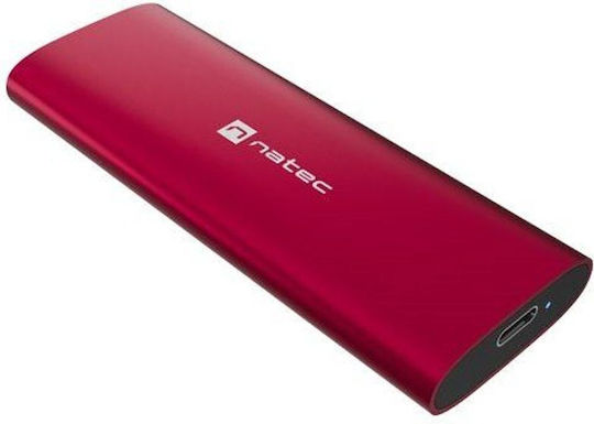 Natec Rhino Hard Drive Case for M.2 SATA III NVME with Type-C Connection in Red Colour