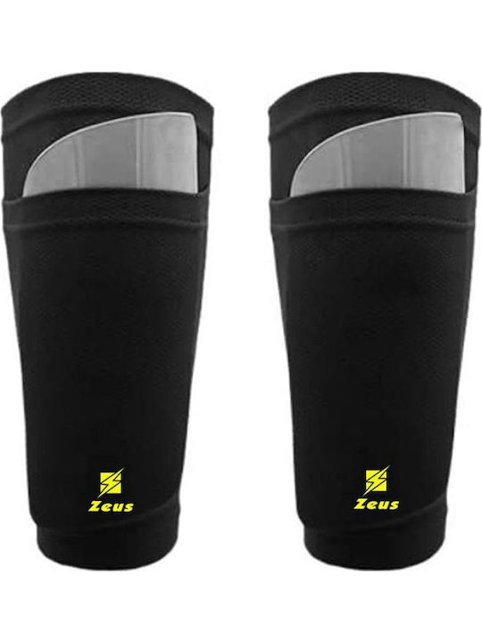 Zeus Football Shin Guard Holder Socks Black Polyester-elastane