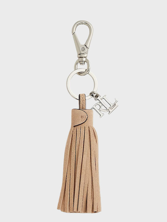 Lauren Ralph Lauren Logo & Wildleder Quaste Charm Braun Schlüsselanhänger & Schlüsselhalter