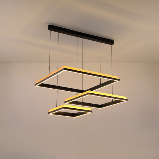 Eurolamp Висящо Осветително Тяло Черно LED с Топла Бяла Светлина 106x150см.