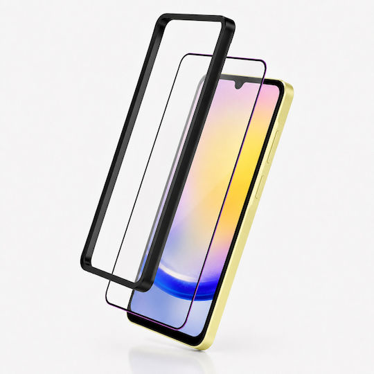 3mk Pack 2 Tempered Glass Galaxy A25 5g Applicator Frame Black Transparent