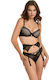 Miss Rosy Lace Lingerie Set Bra Brazil Garters 228-11199-8158 Black