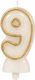 Birthday Cake Candle Chippo 0003096 F Number 9 Gold 8 Cm