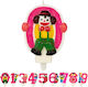 Birthday Cake Candle Chippo Clown 134788 F Number 8 Pink 9.5 Cm