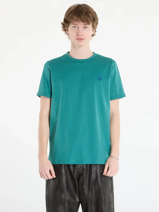 Fred Perry Ringer T-Shirt Petrol Blau