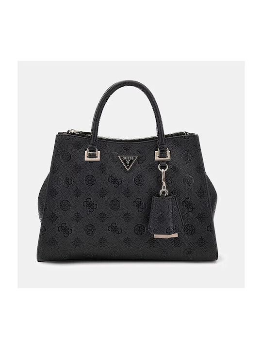 Guess Cresidia Γυναικεία Satchel Τσάντα Μαύρη