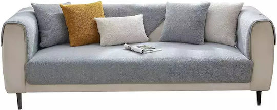 Elastische Abdeckung Dreisitziges Sofa Grau 90x180cm