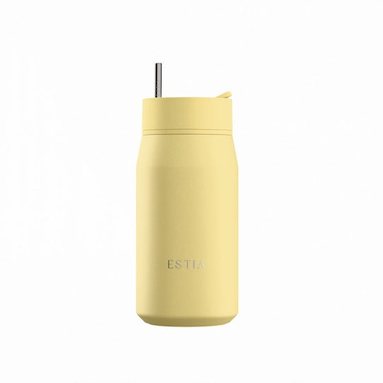 Estia Lens Save The Aegean Pahar Termos Oțel Inoxidabil Fără BPA 360ml Sunbeam cu Pai