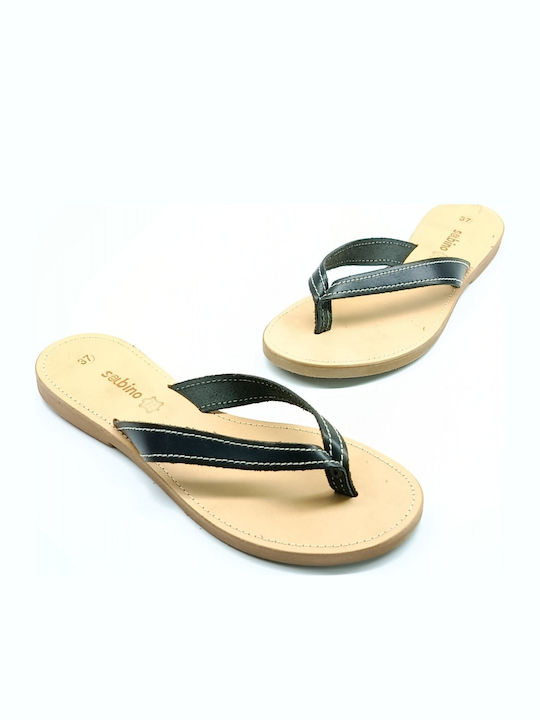 Leather Women's Flat Sandals Black