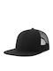 Εξάφυλλο Καπέλο S-snap Atlantis Snapback Δίχτυ Φλατ Γείσο Black Black