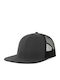 Einschichtiges Kappen S-snap Atlantis Snapback Netz Flach Schirm Dunkelgrau Schwarz